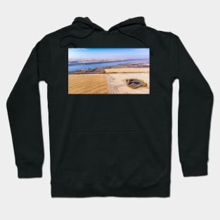 Aerial View of Lake and Fields Hoodie